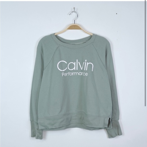Calvin Klein Sage Green boxy lounge crew sweatshirt. Perfect condition, Medium - Picture 1 of 1